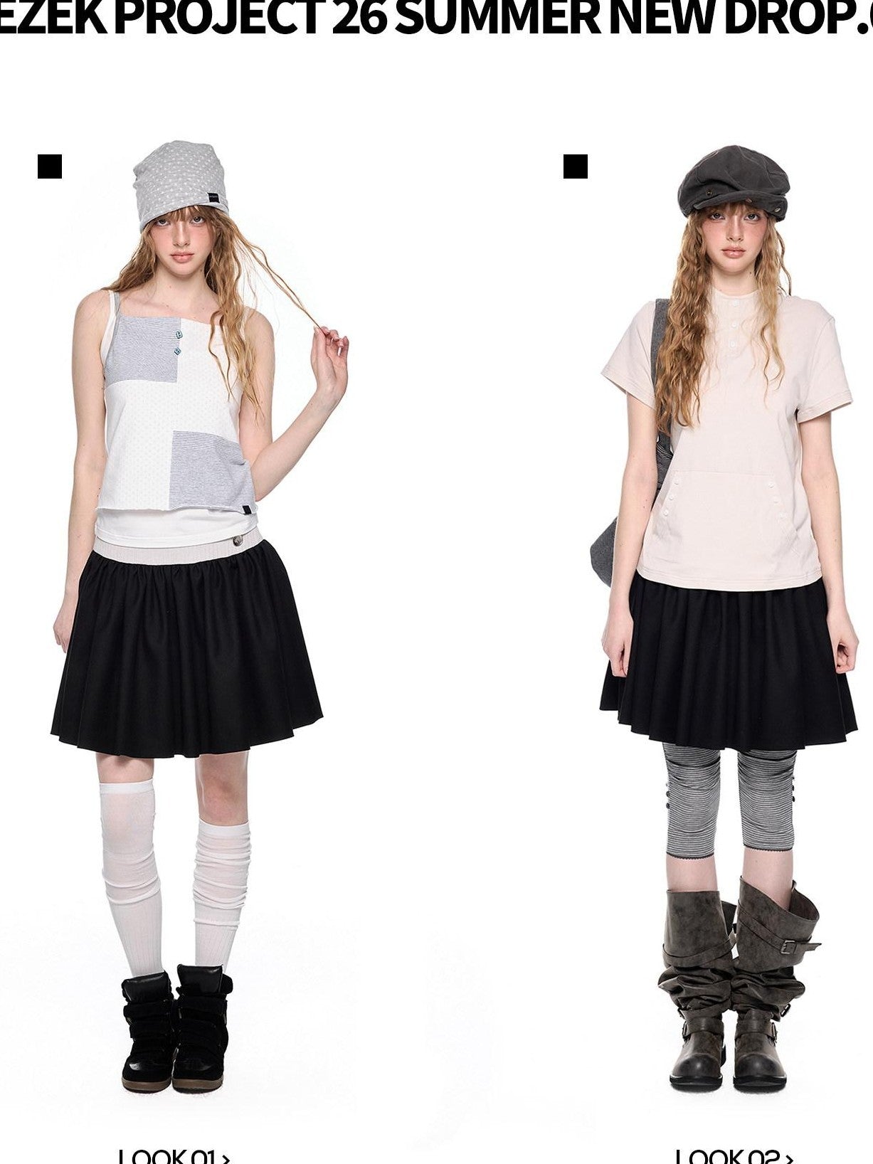 EZEK Colorblock Patchwork High Waist A Line Women's Cotton Mini Skirts
