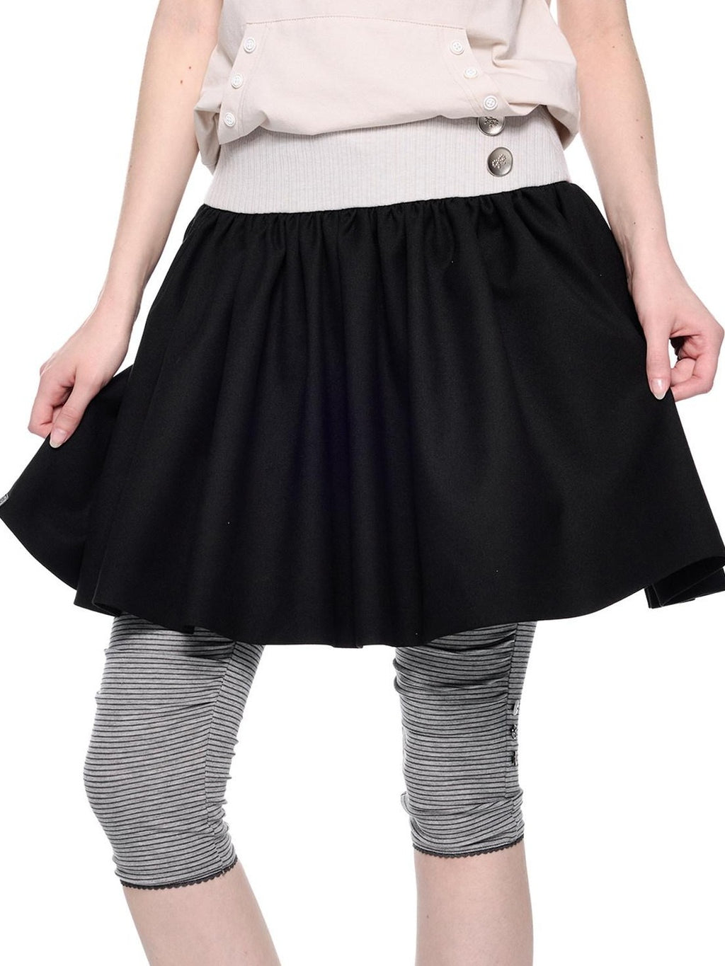 EZEK Colorblock Patchwork High Waist A Line Women's Cotton Mini Skirts