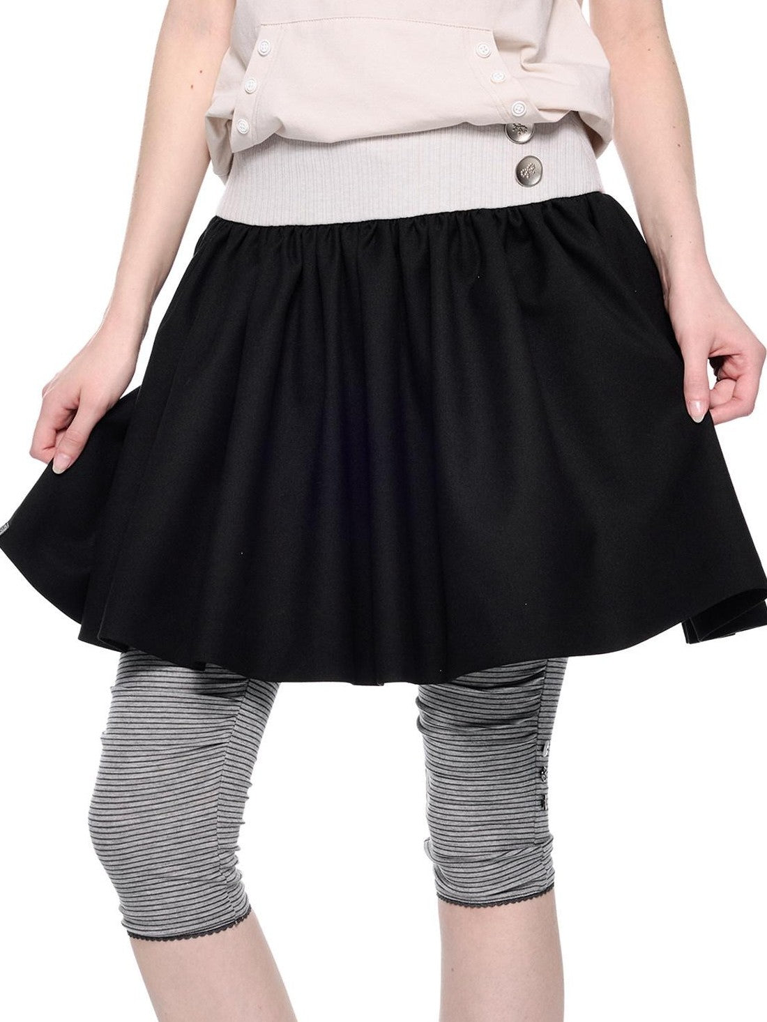 EZEK Colorblock Patchwork High Waist A Line Women's Cotton Mini Skirts