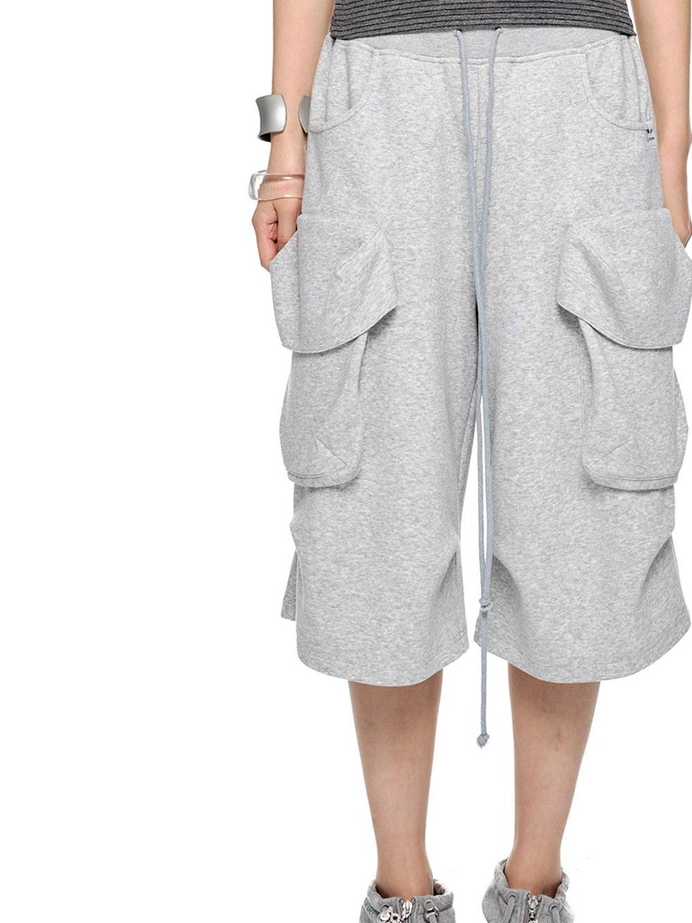 EZEK Colorblock Waistband Spliced Pocket Women's Poly Cotton Spandex Capri Pants