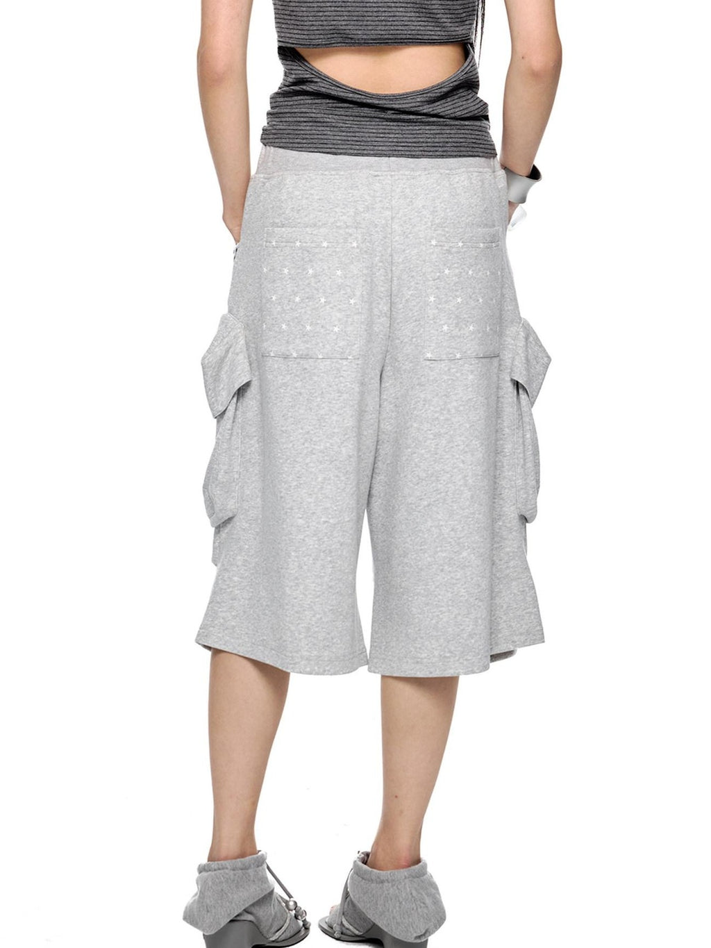EZEK Colorblock Waistband Spliced Pocket Women's Poly Cotton Spandex Capri Pants