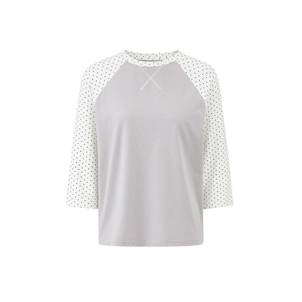 EZEK_Contrast_Striped_Polka_Dot_Raglan_Loose_Women's_Cotton_Short_Sleeve_T-shirts_1057164258673_MISSTT