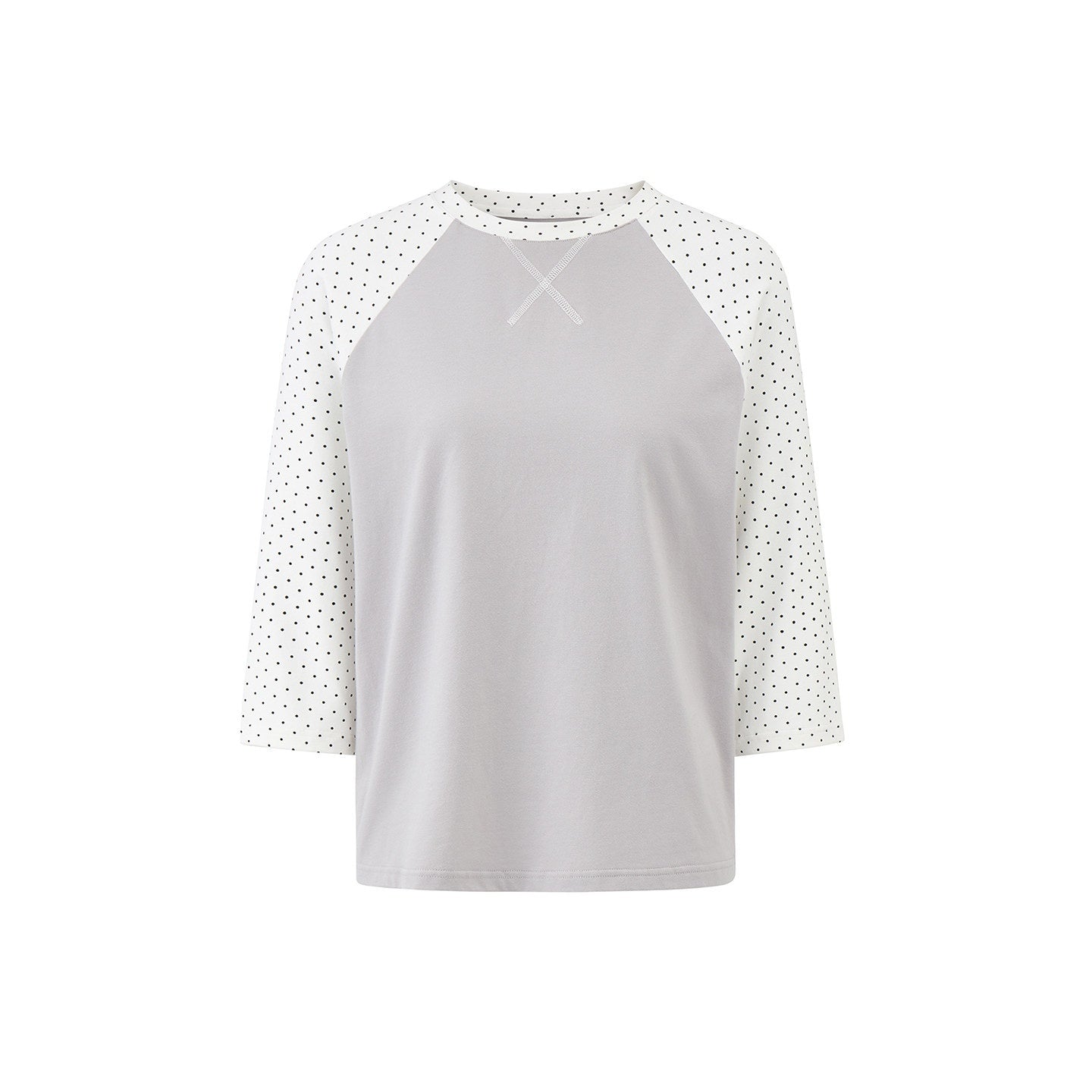 EZEK_Contrast_Striped_Polka_Dot_Raglan_Loose_Women's_Cotton_Short_Sleeve_T-shirts_1057164258673_MISSTT