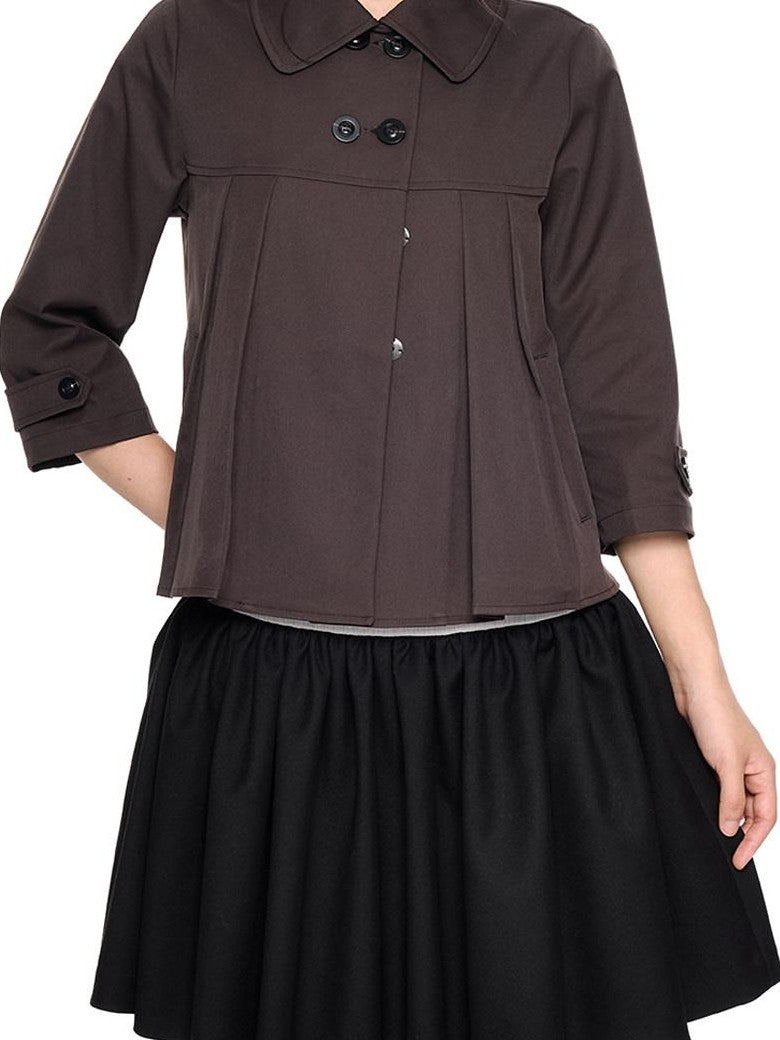 EZEK Cropped Doll Collar Double Buttons Women's Polyester Henley T-shirts