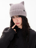 Cute Cat Ear Fuzzy Rabbit Fur Women's Nylon Knit Beanies