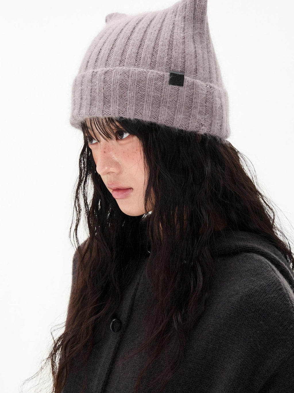 Cute Cat Ear Fuzzy Rabbit Fur Women's Nylon Knit Beanies
