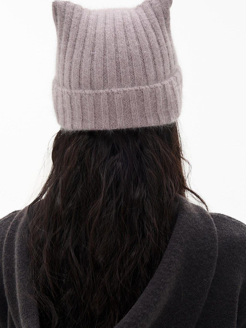 Cute Cat Ear Fuzzy Rabbit Fur Women's Nylon Knit Beanies