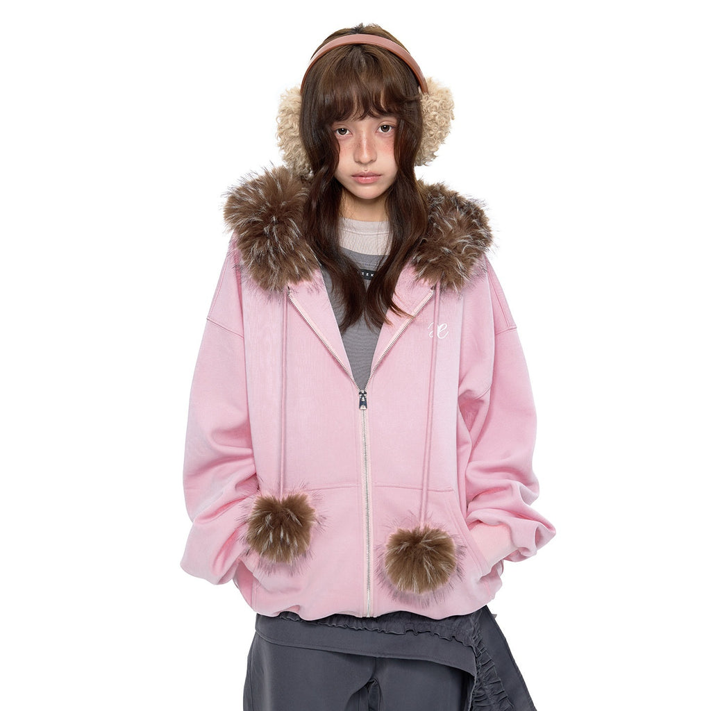 EZEK_Detachable_Fur_Collar_Embroidered_Hooded_Women's_Cotton_Blend_Zip-up_Hoodies_977217307812_MISSTT