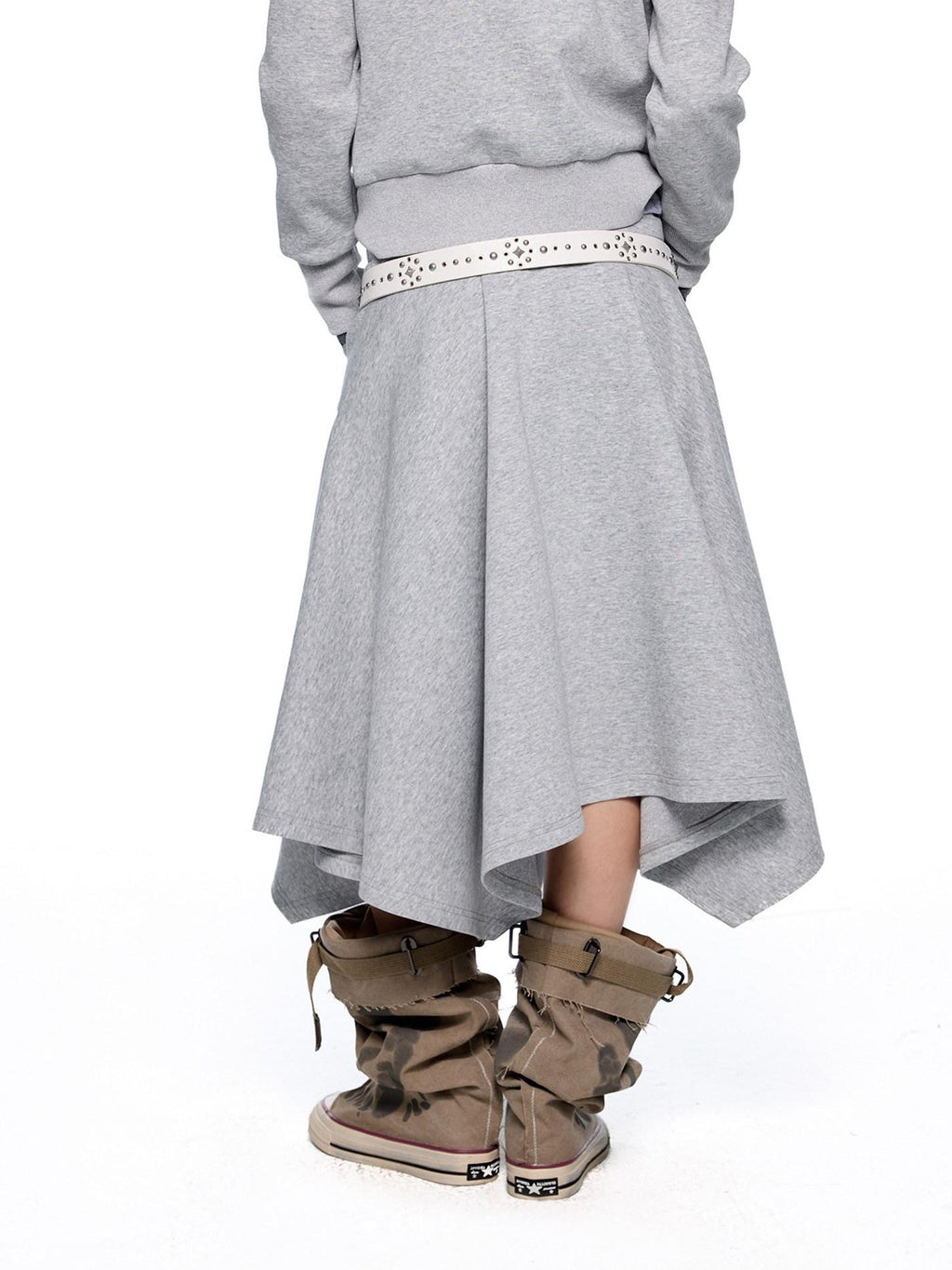 EZEK Diagonal Zipper Cropped Printed Tie Women's Cotton Blend Matching Skirt Sets