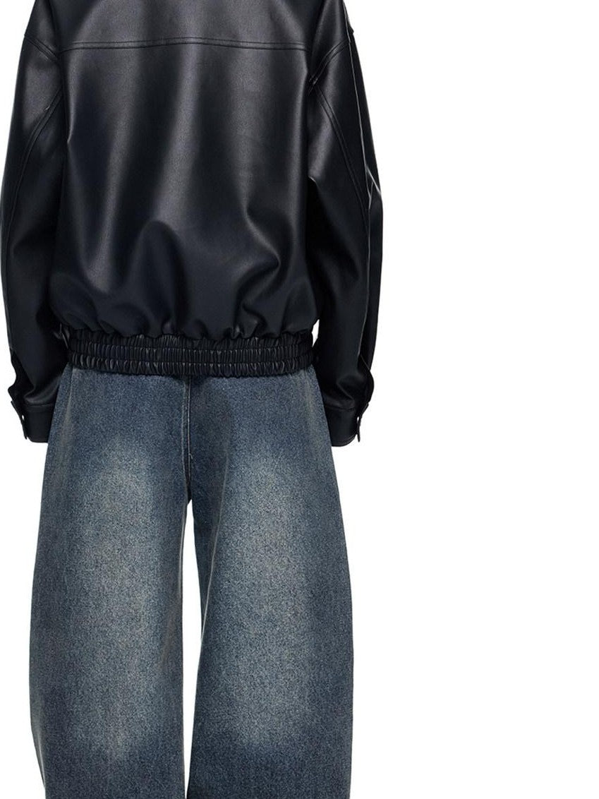 EZEK Distressed Biker Zip Pocket Stand Collar Women's Pu Leather Jackets