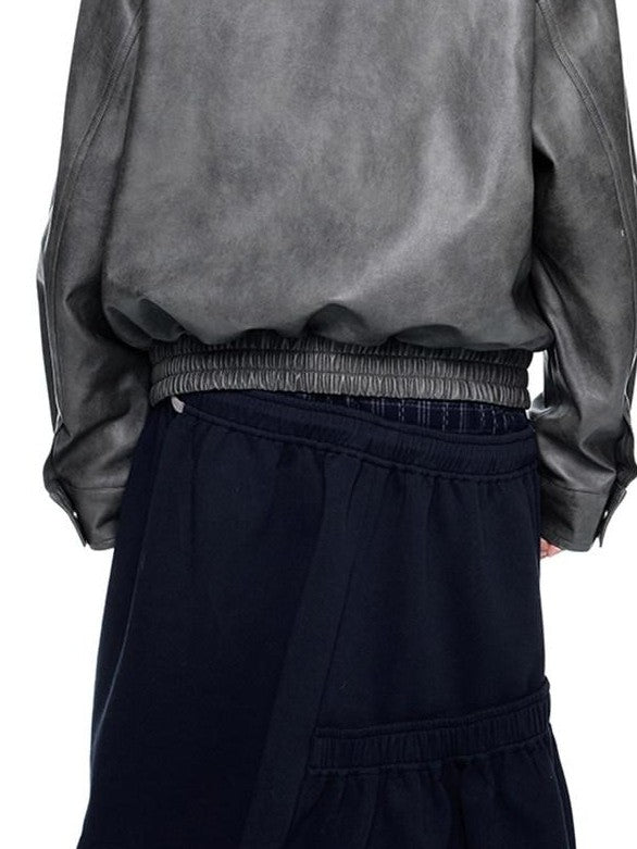 EZEK Distressed Biker Zip Pocket Stand Collar Women's Pu Leather Jackets