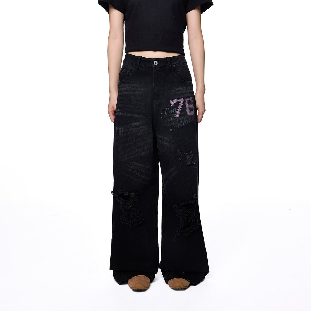 EZEK_Distressed_Ripped_Letter_Print_Women's_Cotton_Blend_Straight-leg_Jeans_967304055851_MISSTT