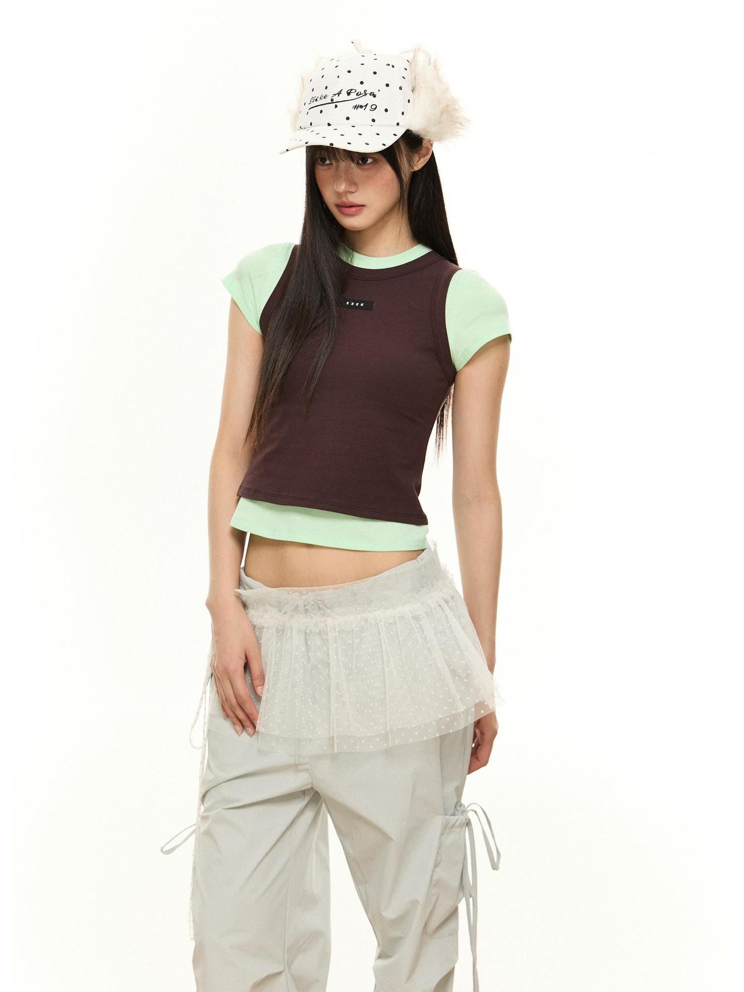 EZEK Dopamine Cropped American Women's Cotton Blend Short Sleeve T-shirts