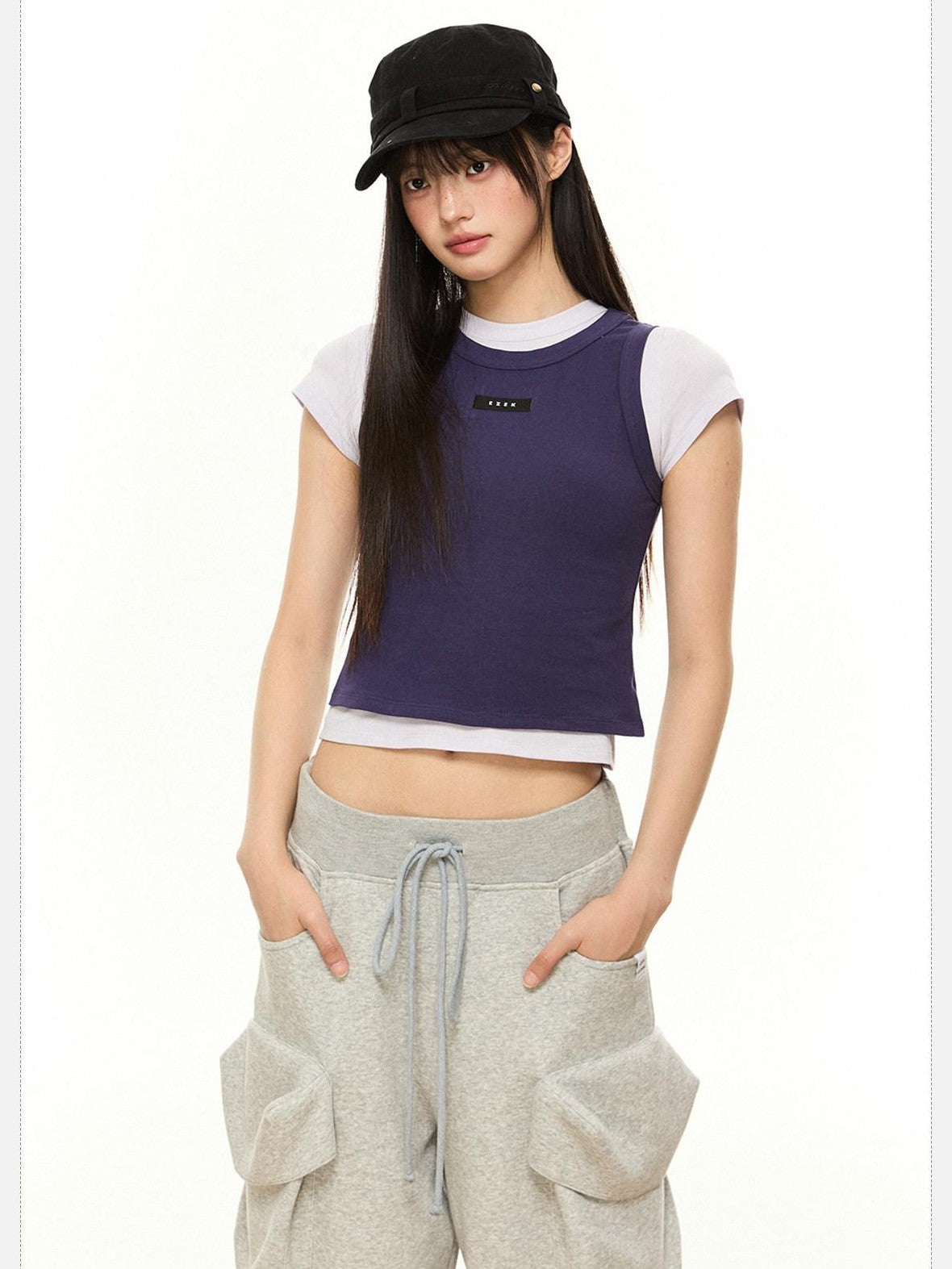 EZEK Dopamine Cropped American Women's Cotton Blend Short Sleeve T-shirts