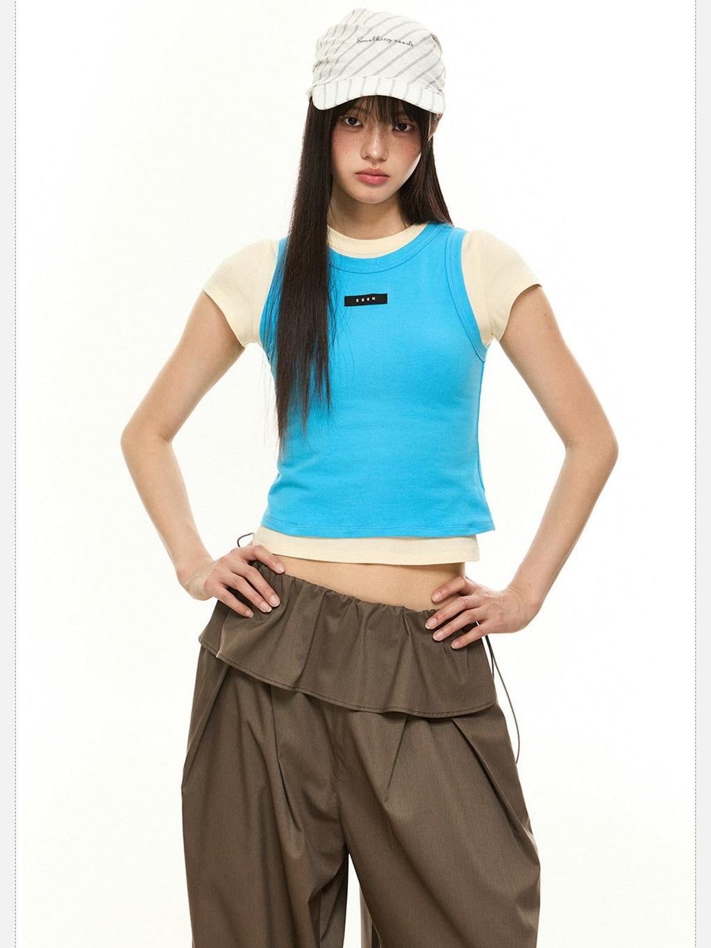 EZEK Dopamine Cropped American Women's Cotton Blend Short Sleeve T-shirts