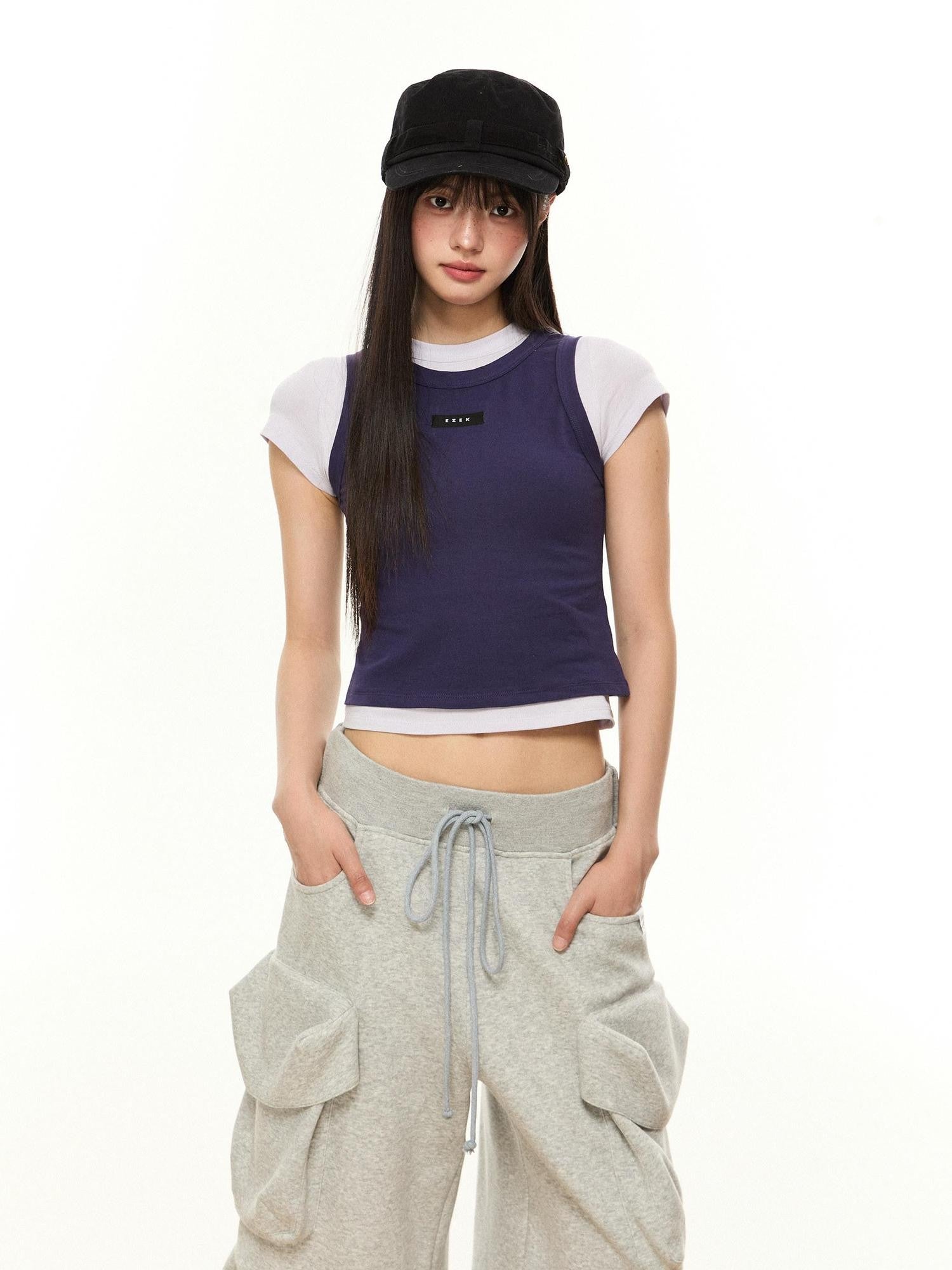 EZEK Dopamine Cropped American Women's Cotton Blend Short Sleeve T-shirts