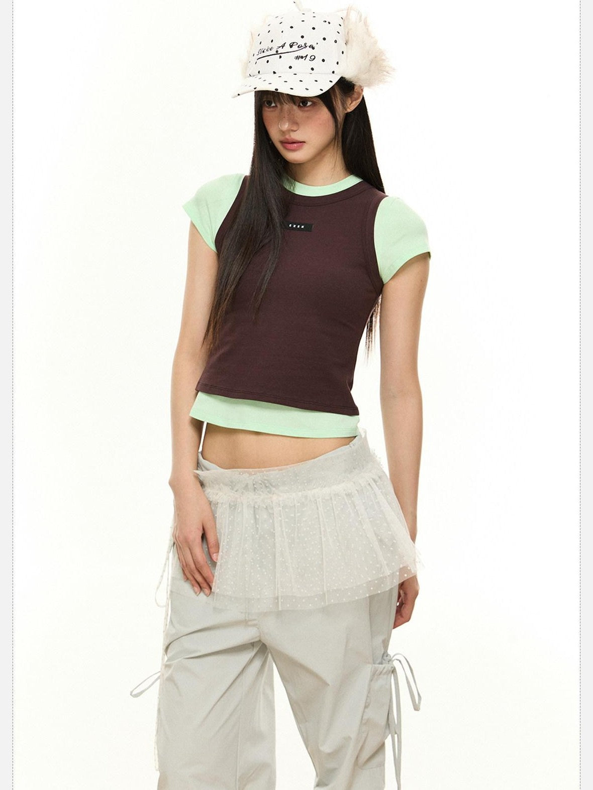 EZEK Dopamine Cropped American Women's Cotton Blend Short Sleeve T-shirts