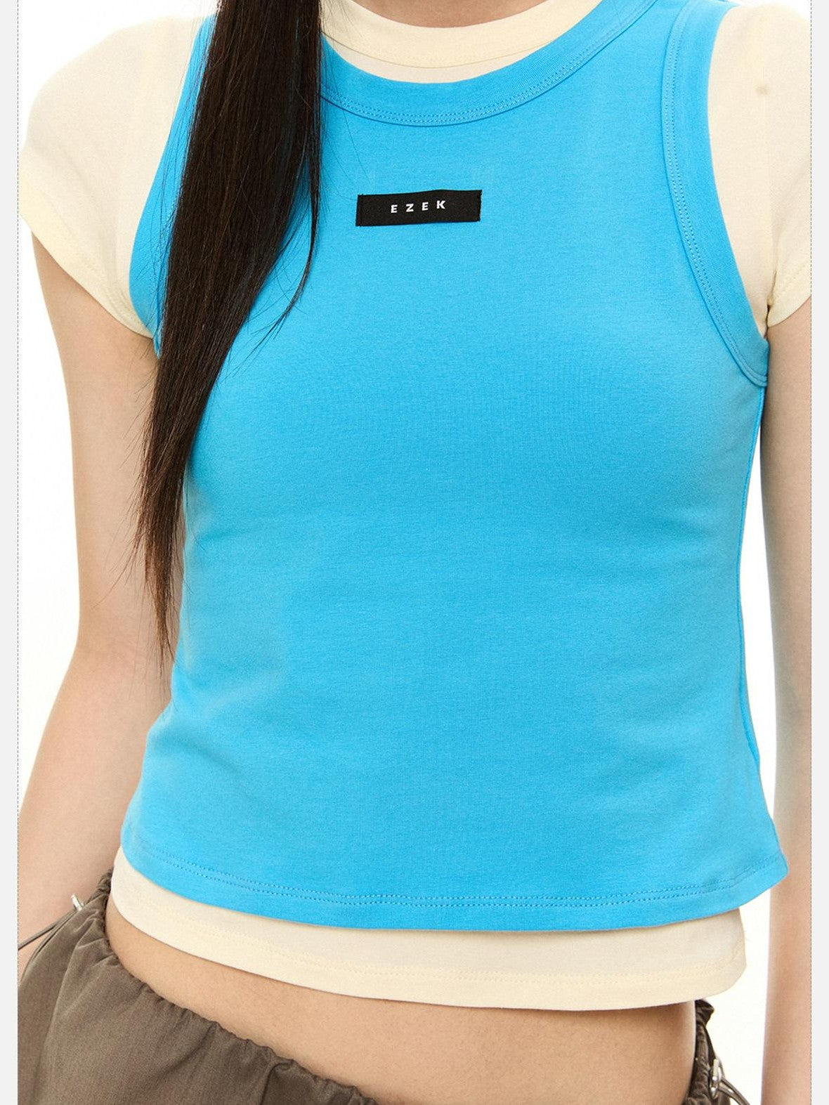 EZEK Dopamine Cropped American Women's Cotton Blend Short Sleeve T-shirts