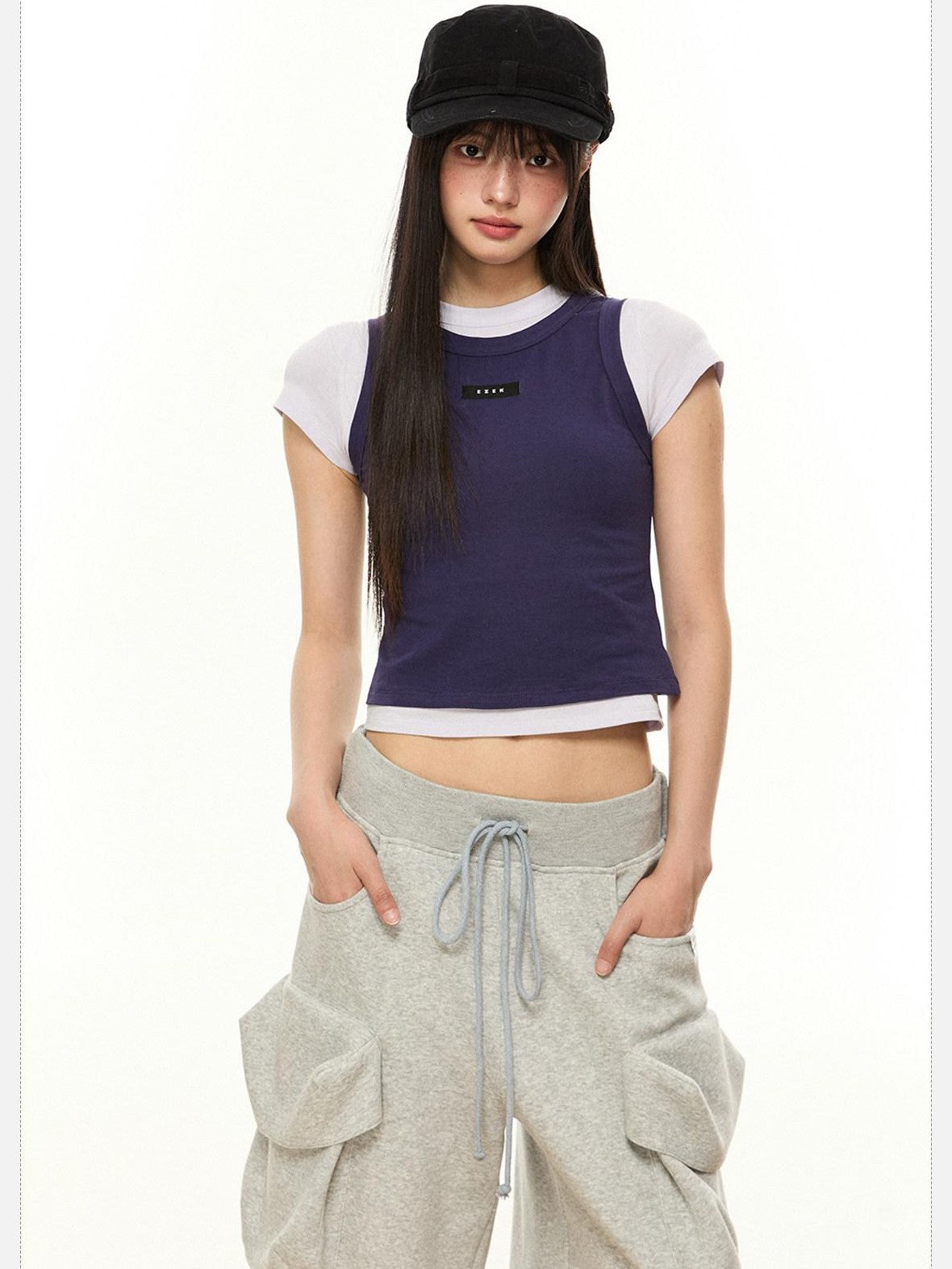 EZEK Dopamine Cropped American Women's Cotton Blend Short Sleeve T-shirts