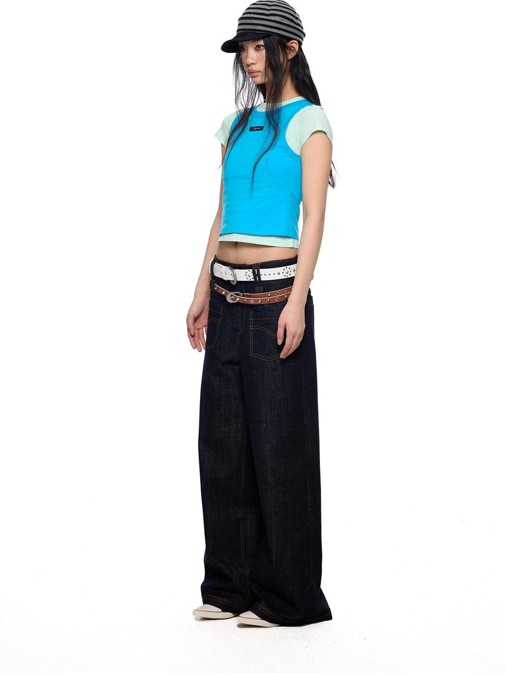EZEK Dopamine Two Piece Print Slim Fit Short Sleeve Women's Cotton Crop Tops