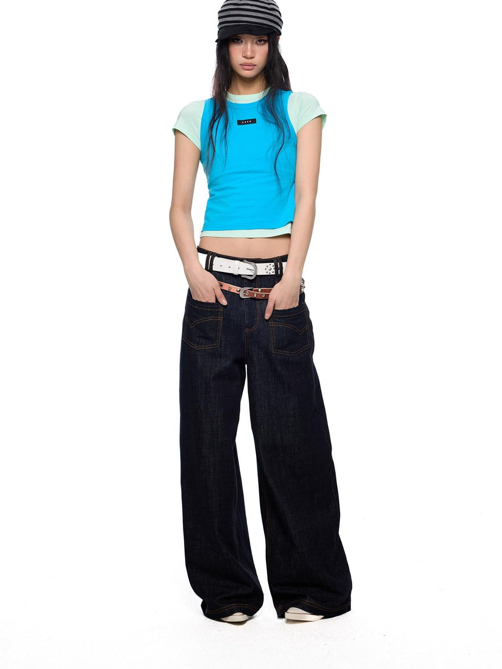 EZEK Dopamine Two Piece Print Slim Fit Short Sleeve Women's Cotton Crop Tops