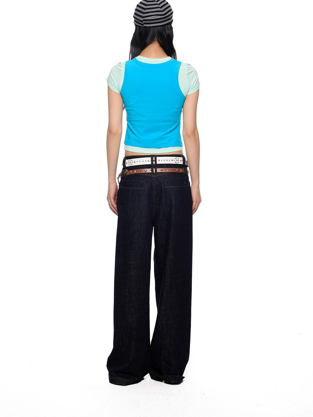 EZEK Dopamine Two Piece Print Slim Fit Short Sleeve Women's Cotton Crop Tops