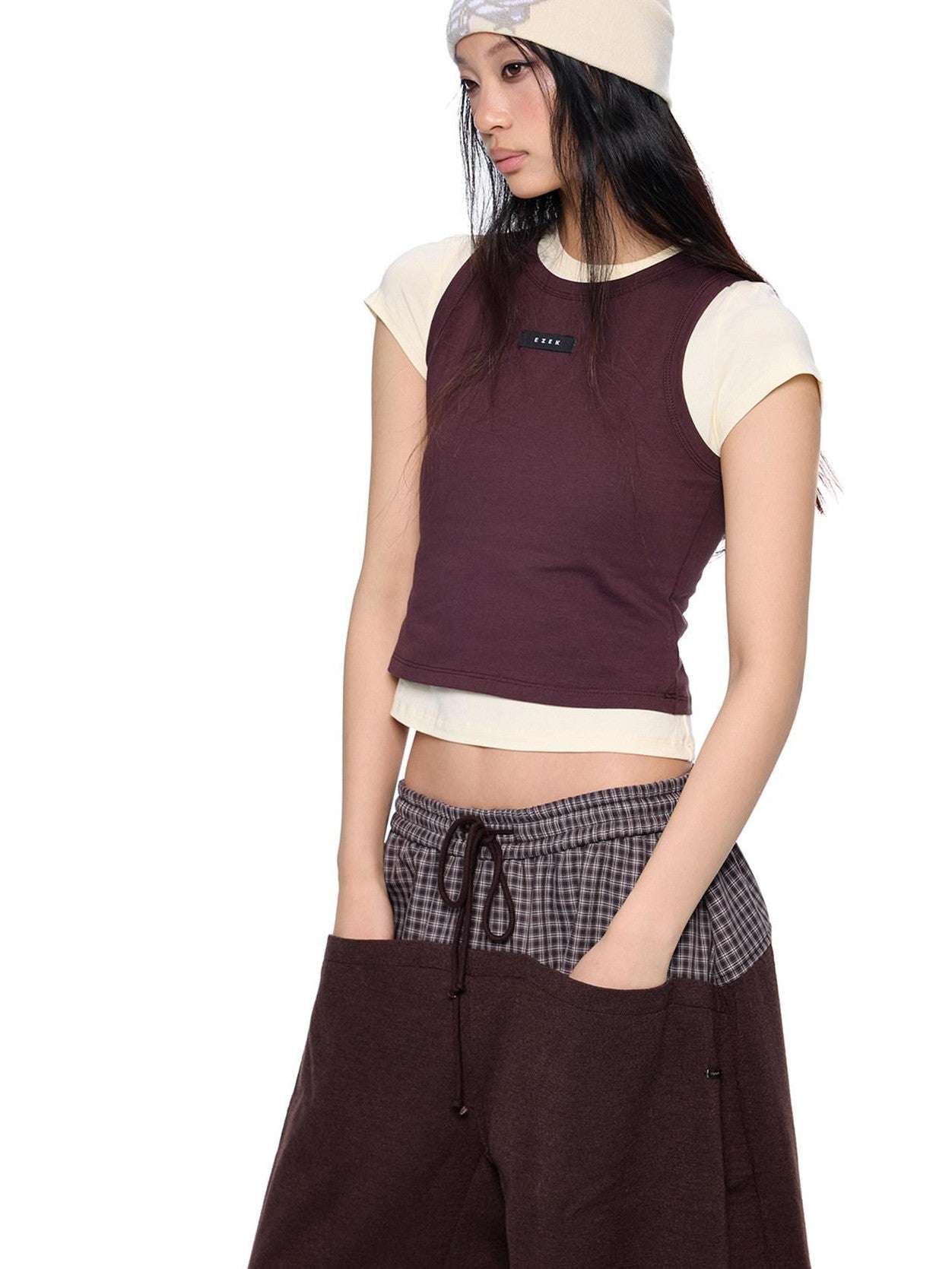 EZEK Dopamine Two Piece Print Slim Fit Short Sleeve Women's Cotton Crop Tops
