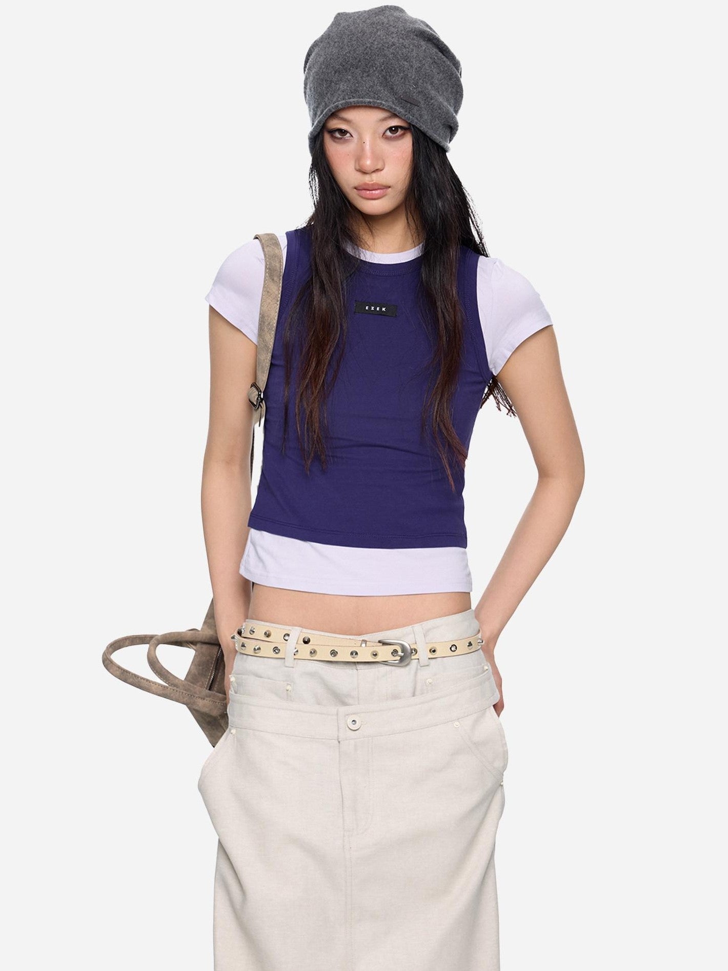 EZEK Dopamine Two Piece Print Slim Fit Short Sleeve Women's Cotton Crop Tops