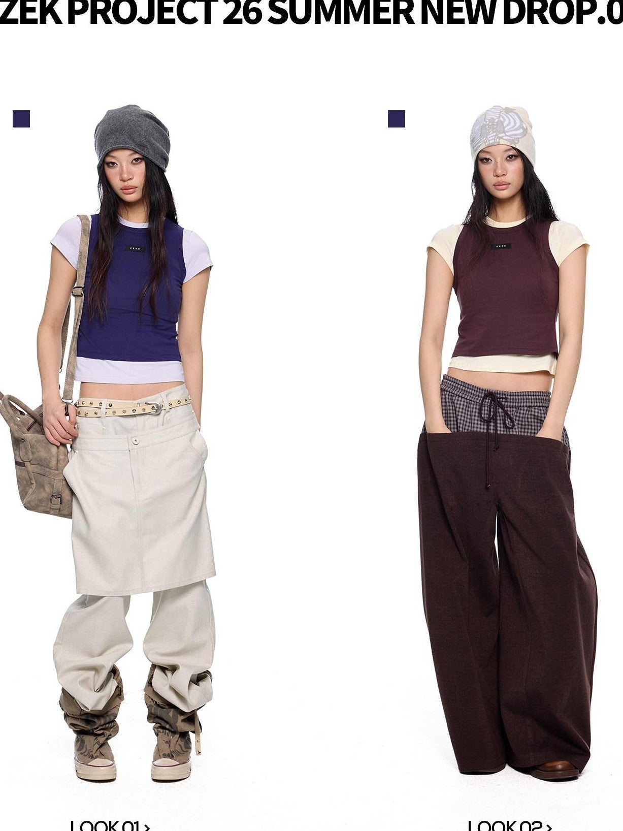 EZEK Dopamine Two Piece Print Slim Fit Short Sleeve Women's Cotton Crop Tops