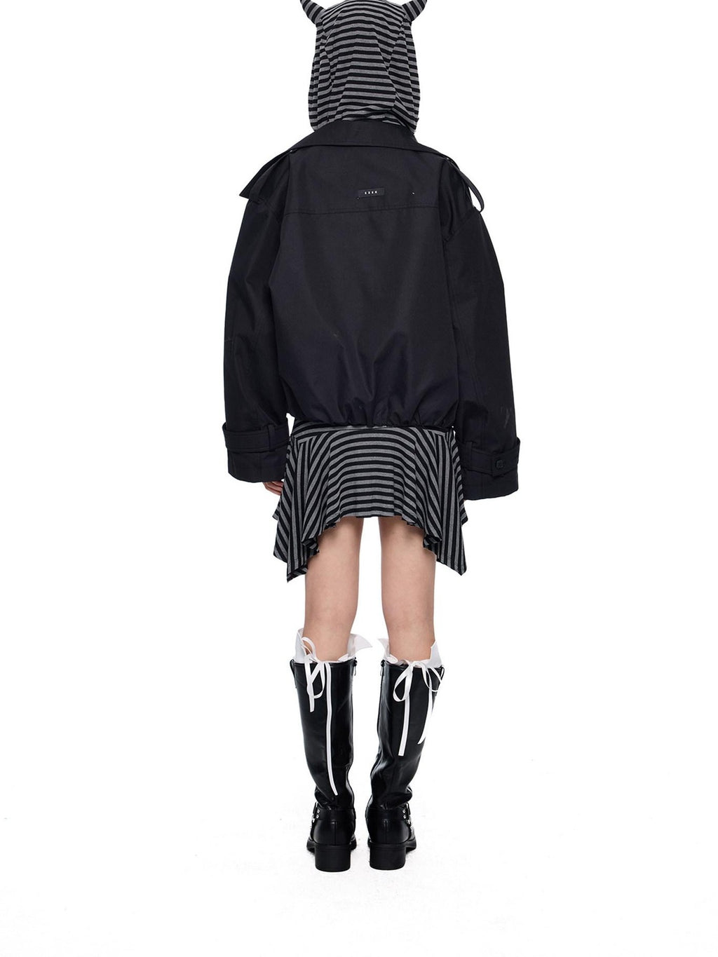 EZEK Double Breasted Stand Collar Pocket Loose Women's Cotton Blend Trench Coats