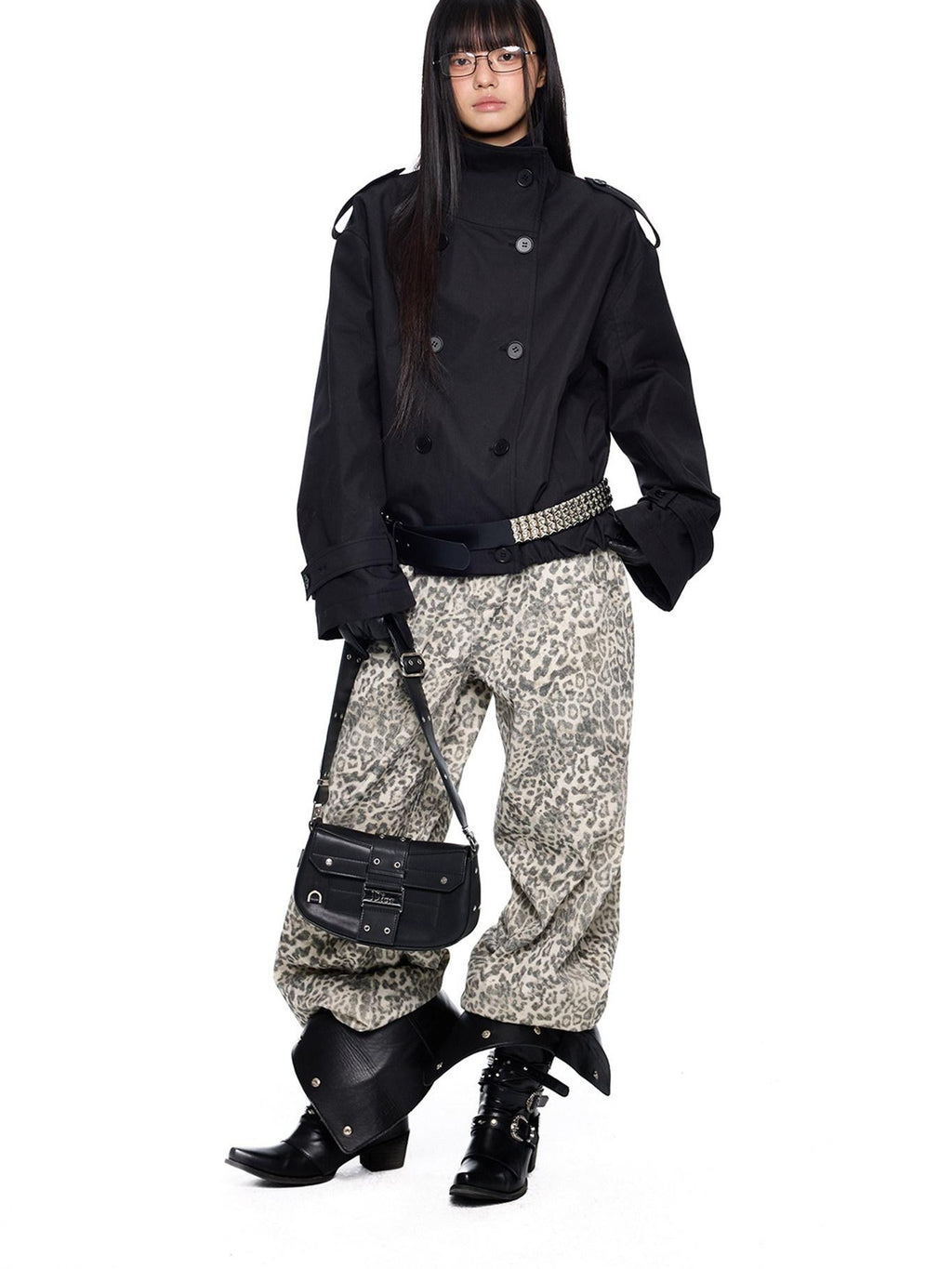 EZEK Double Breasted Stand Collar Pocket Loose Women's Cotton Blend Trench Coats