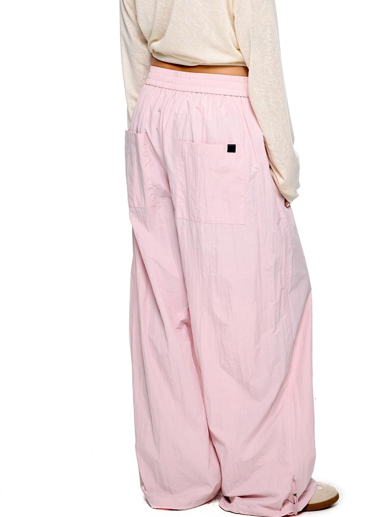 EZEK Drawstring Low Rise Textured Quick Dry Women's Nylon Wide-leg Pants
