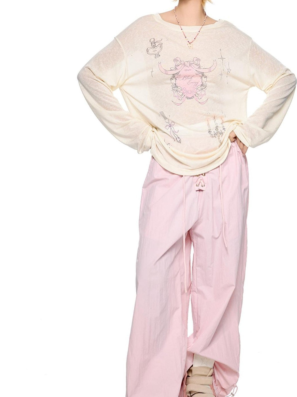 EZEK Drawstring Low Rise Textured Quick Dry Women's Nylon Wide-leg Pants