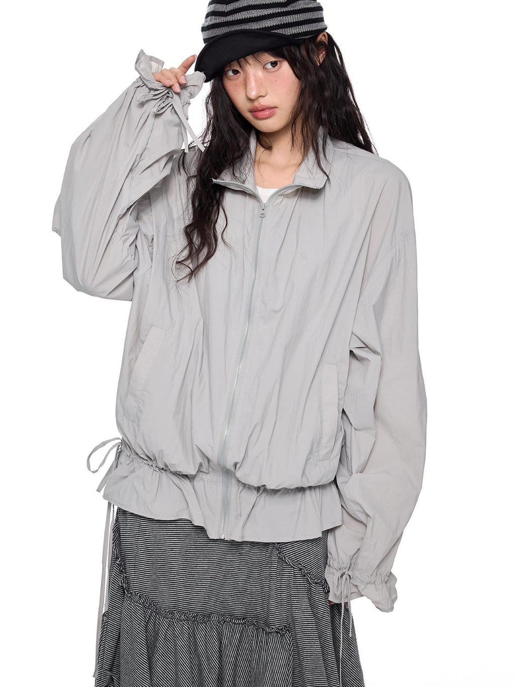 EZEK Drawstring Quick Dry Zipper Pocket Women's Nylon Long Sleeve Rash Guards
