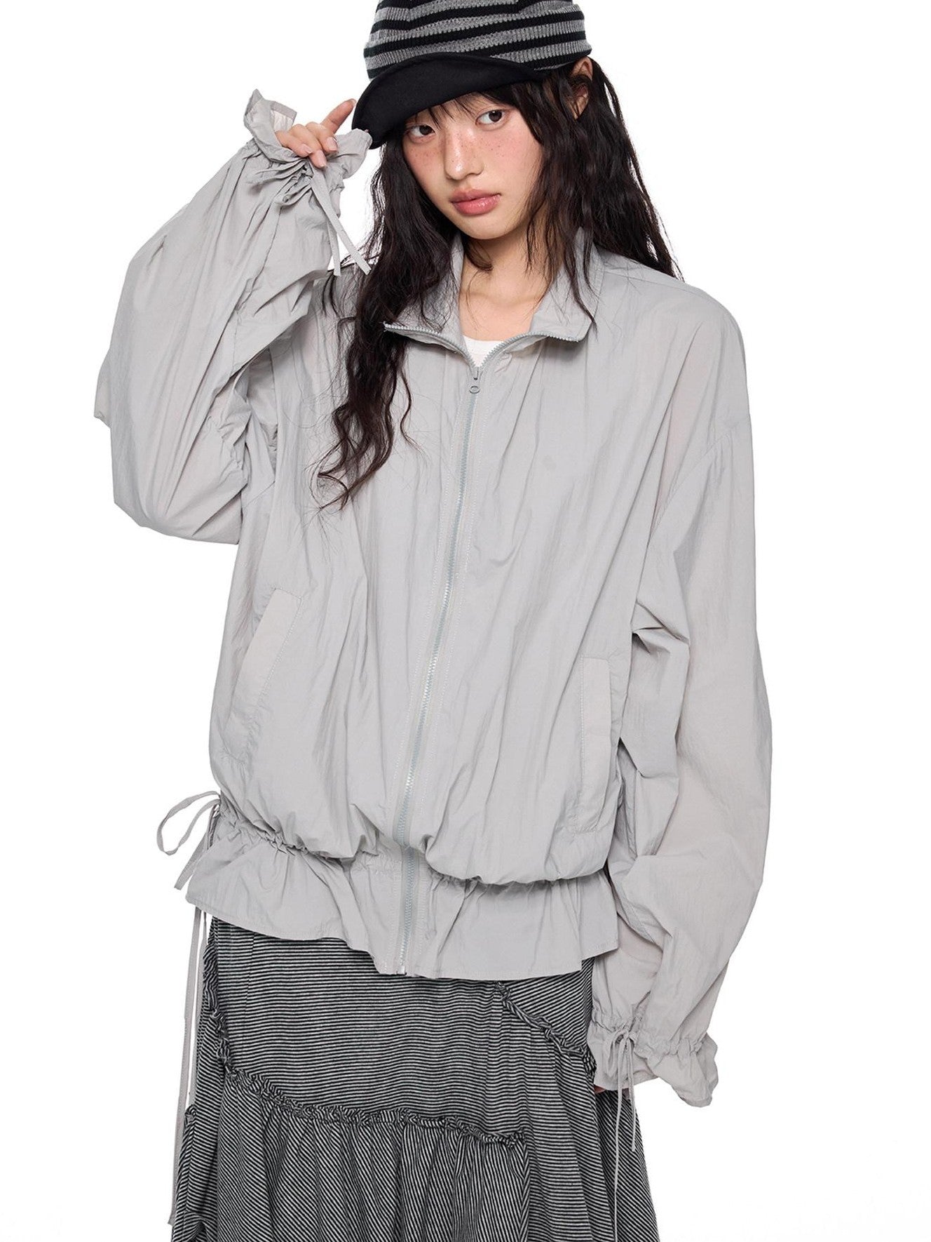 EZEK Drawstring Quick Dry Zipper Pocket Women's Nylon Long Sleeve Rash Guards