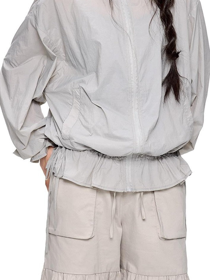 EZEK Drawstring Quick Dry Zipper Pocket Women's Nylon Long Sleeve Rash Guards