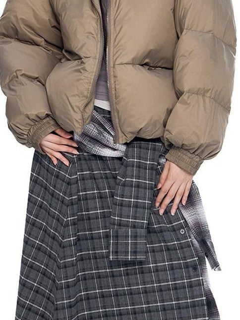 EZEK Ear Hood Straight Cropped Women's 90 Percent White Duck Down Jackets