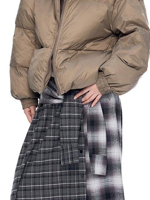 EZEK Ear Hood Straight Cropped Women's 90 Percent White Duck Down Jackets