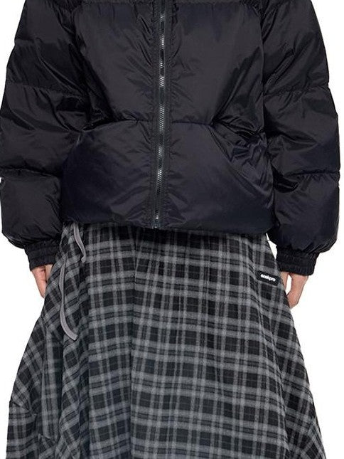 EZEK Ear Hood Straight Cropped Women's 90 Percent White Duck Down Jackets