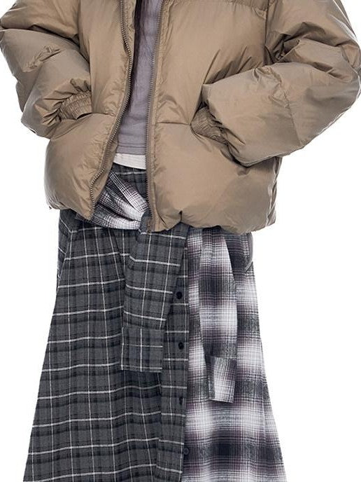 EZEK Ear Hood Straight Cropped Women's 90 Percent White Duck Down Jackets