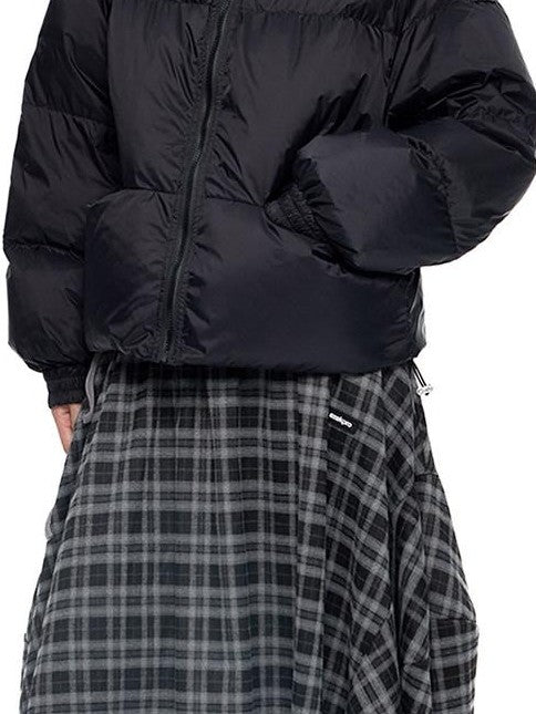 EZEK Ear Hood Straight Cropped Women's 90 Percent White Duck Down Jackets