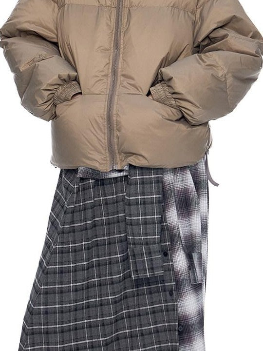 EZEK Ear Hood Straight Cropped Women's 90 Percent White Duck Down Jackets
