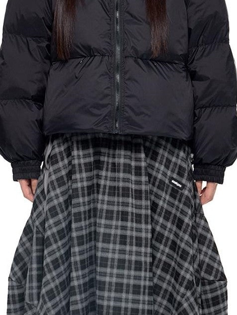 EZEK Ear Hood Straight Cropped Women's 90 Percent White Duck Down Jackets