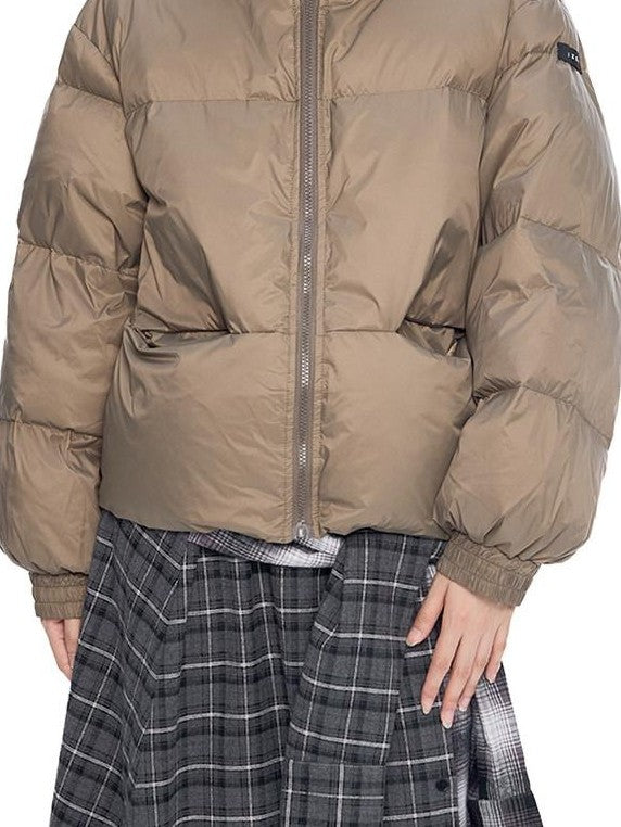 EZEK Ear Hood Straight Cropped Women's 90 Percent White Duck Down Jackets