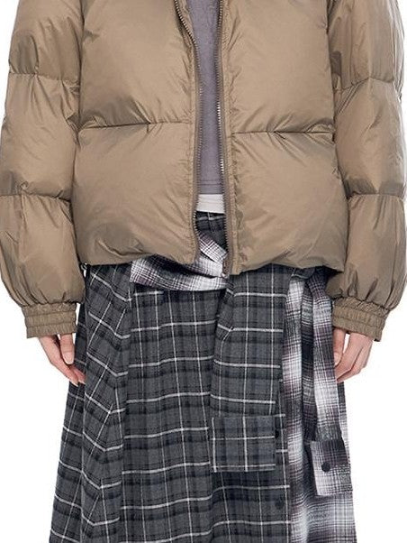 EZEK Ear Hood Straight Cropped Women's 90 Percent White Duck Down Jackets