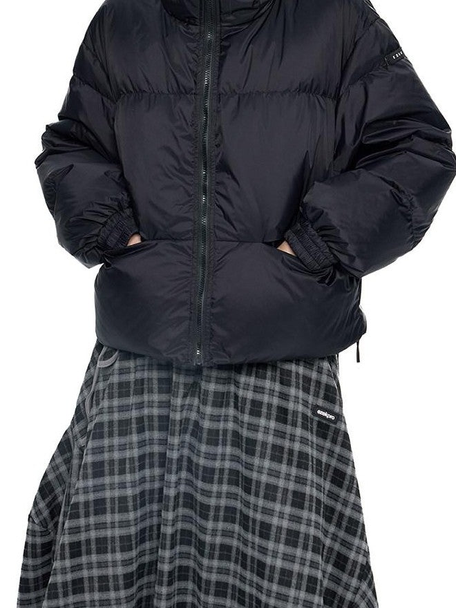 EZEK Ear Hood Straight Cropped Women's 90 Percent White Duck Down Jackets