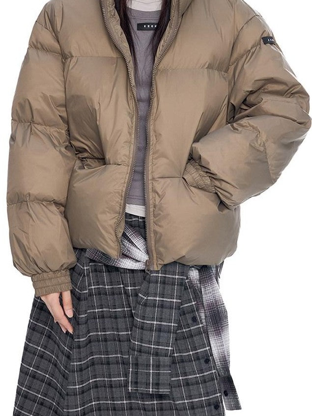 EZEK Ear Hood Straight Cropped Women's 90 Percent White Duck Down Jackets