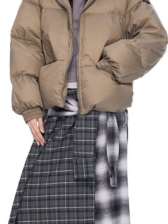 EZEK Ear Hood Straight Cropped Women's 90 Percent White Duck Down Jackets