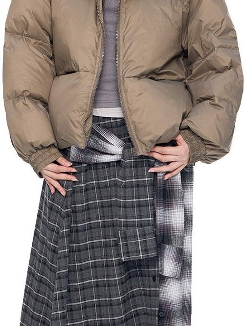 EZEK Ear Hood Straight Cropped Women's 90 Percent White Duck Down Jackets