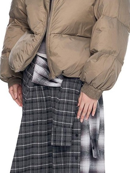 EZEK Ear Hood Straight Cropped Women's 90 Percent White Duck Down Jackets